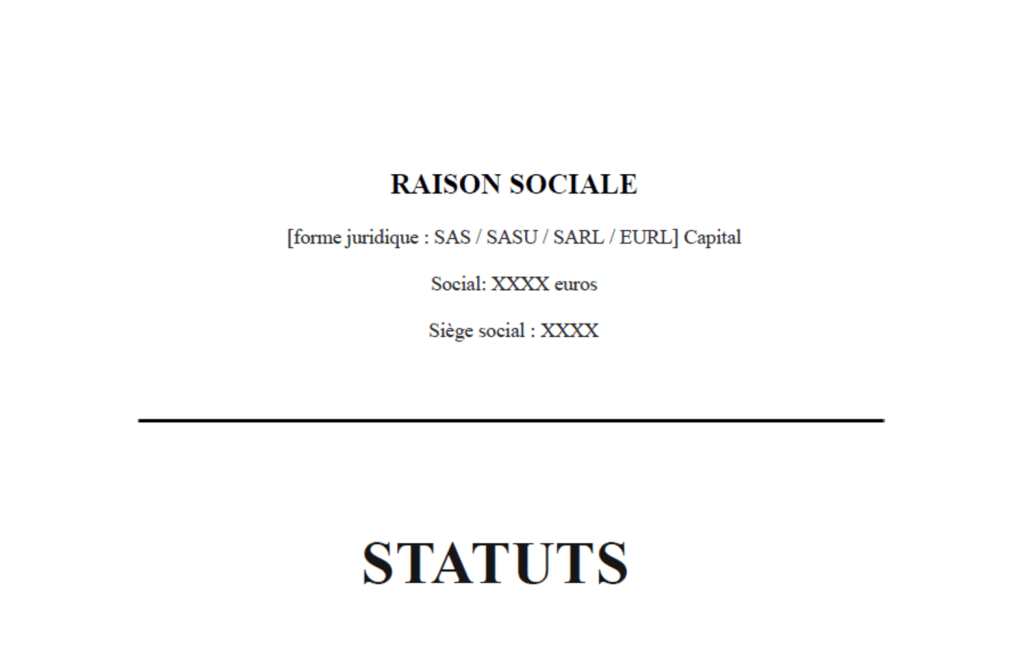 Modele statut juridique