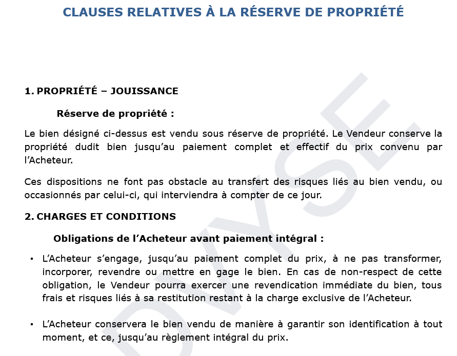 Modèle de Clauses de Réserve de Propriété : Sécurisez vos Contrats