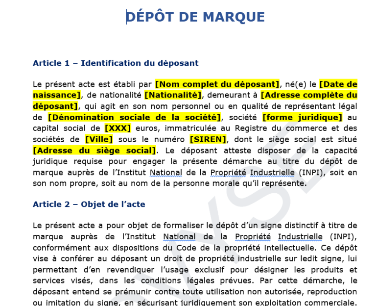 Modèle de dépôt de marque : guide pour bien protéger sa marque