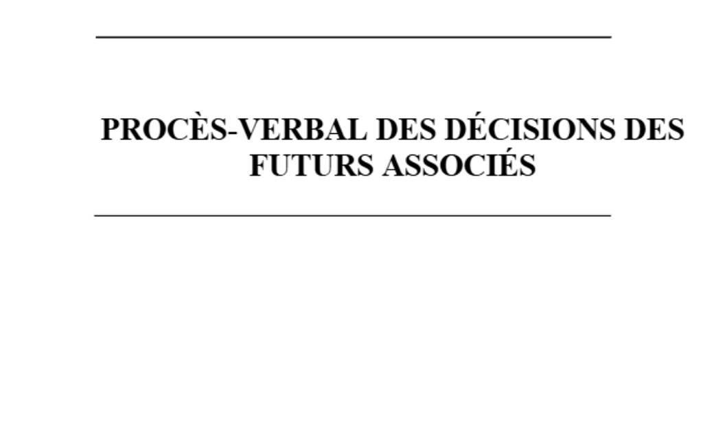 PV anté création