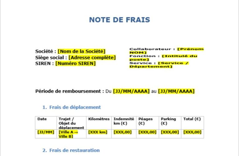 note de frais