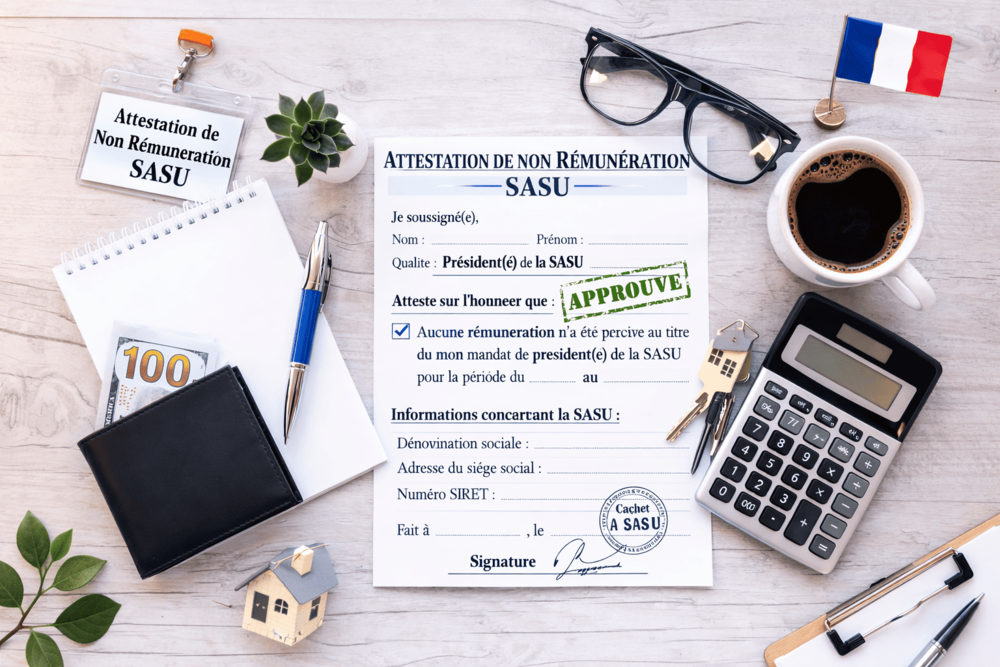 attestation de non rémunération sasu