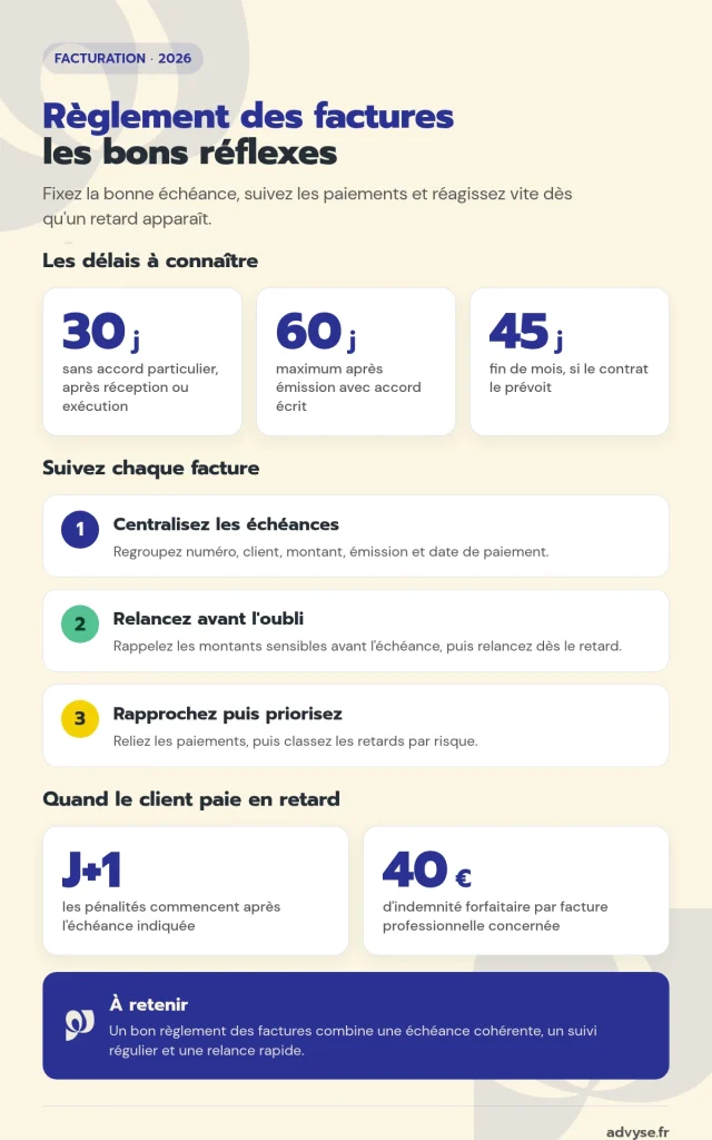 règlement des factures