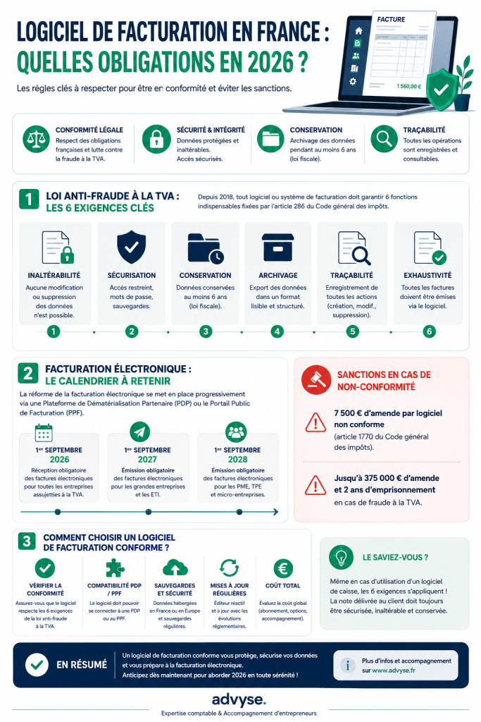 obligation logiciel de facturation 2026