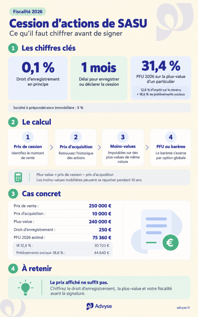 infographie cession actions sasu
