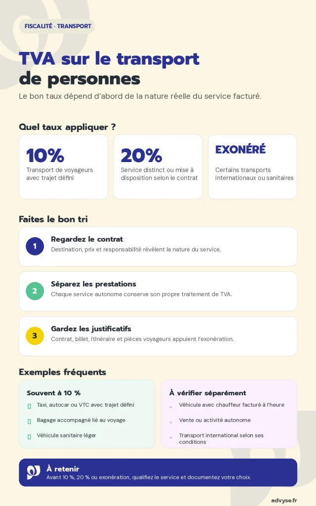 TVA transport de personnes avec Advyse