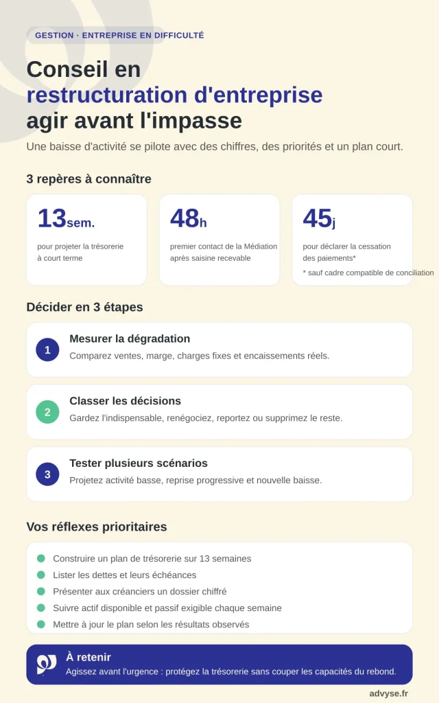conseil en restructuration d'entreprise 2026 Advyse