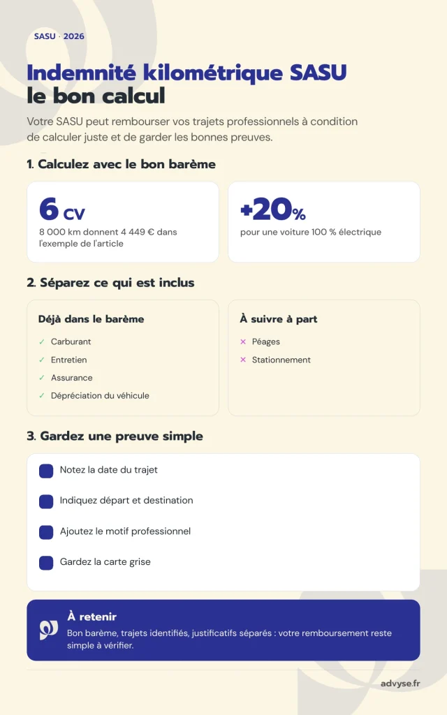indemnité kilométrique SASU