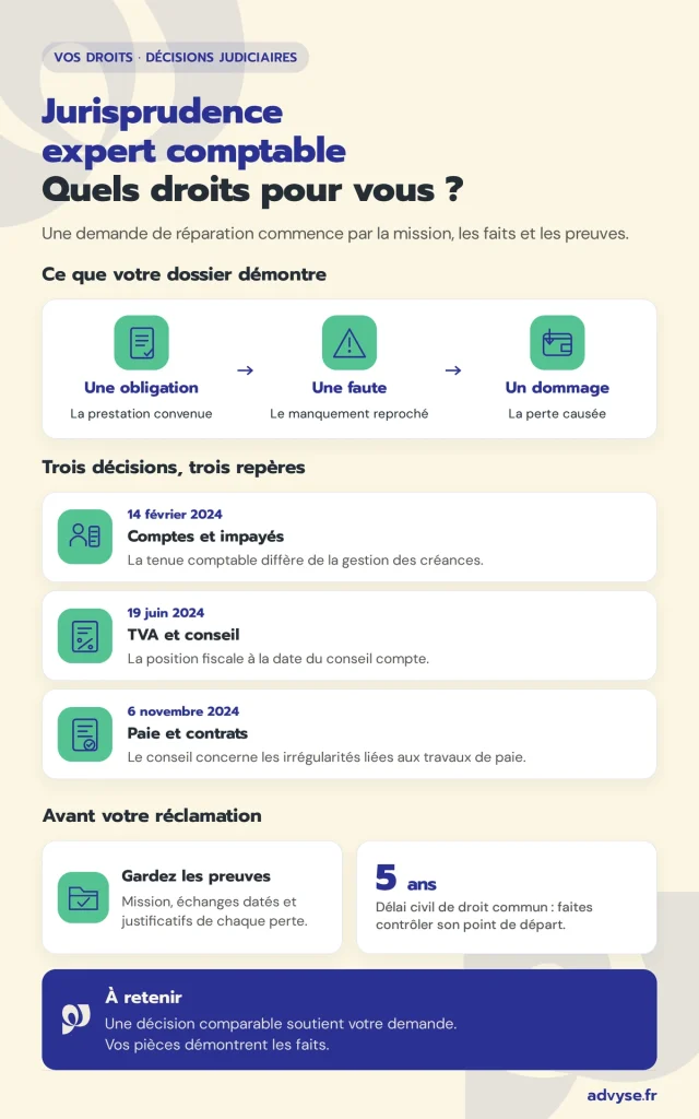 Jurisprudence expert comptable : décisions judiciaires, preuves et délais