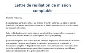 Modele lettre de résiliation comptable